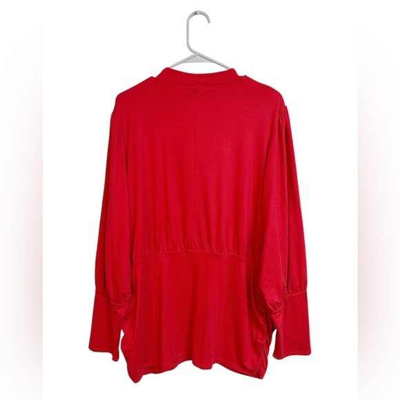 Lane Bryant Shirred Mock-Neck Knit Top Red Size 22/24 3X NWT - Picture 5 of 9